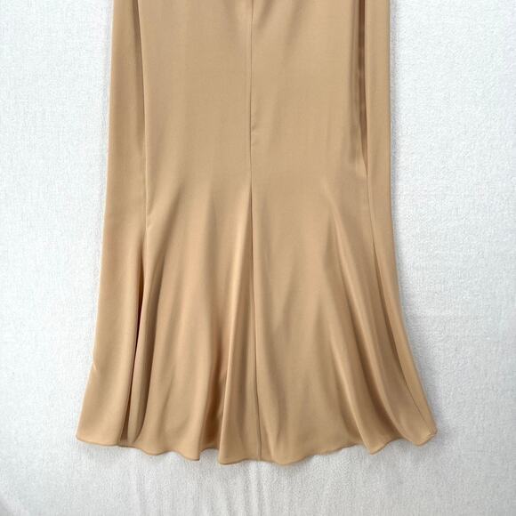 RHEA COSTA Strapless Slip Dress Womens Large XL Tan Strapless Mesh Lining Light - Picture 7 of 14